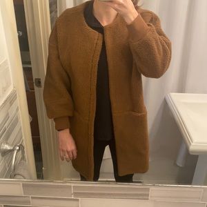 Madewell Teddy Sherpa Coat in Camel